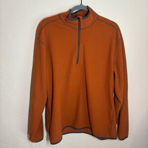 Eddie Bauer Men's Zip-Up Burnt Orange Sweater